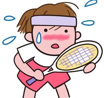ソフトテニス　女子選手のイラスト