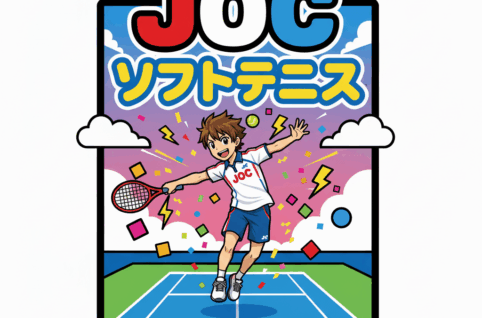 男性がラケットをもって楽しそうにしているイラスト