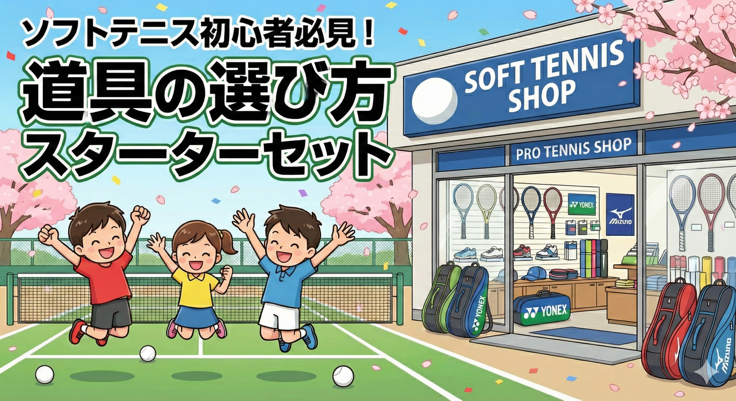 ソフトテニス初心者必見と書かれたアイキャッチ画像