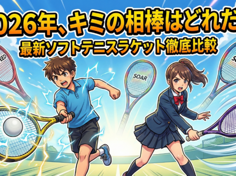 ソフトテニスをする男女のイラスト