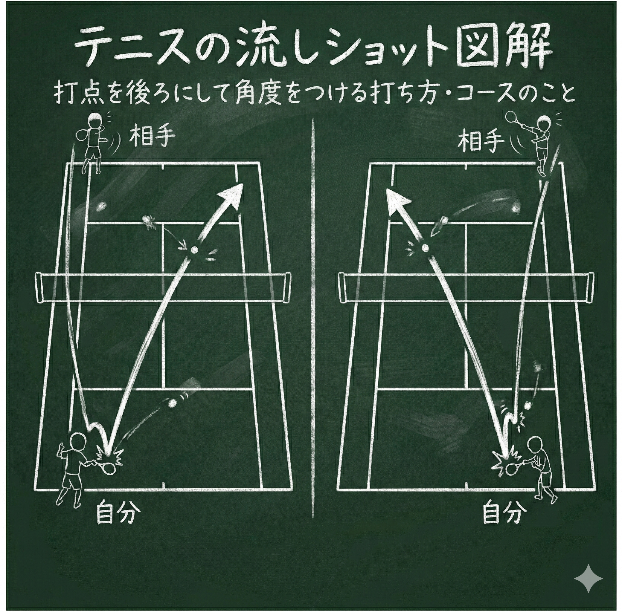 流しと引っ張りのコース図解