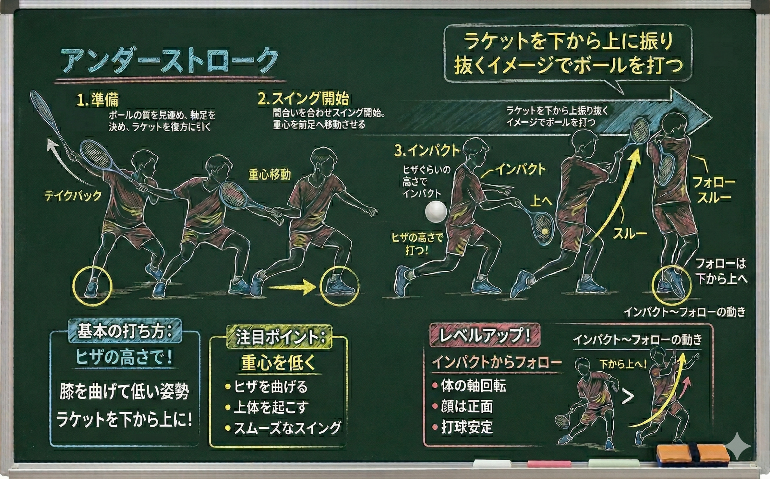 フォアハンドストロークの連鎖図解