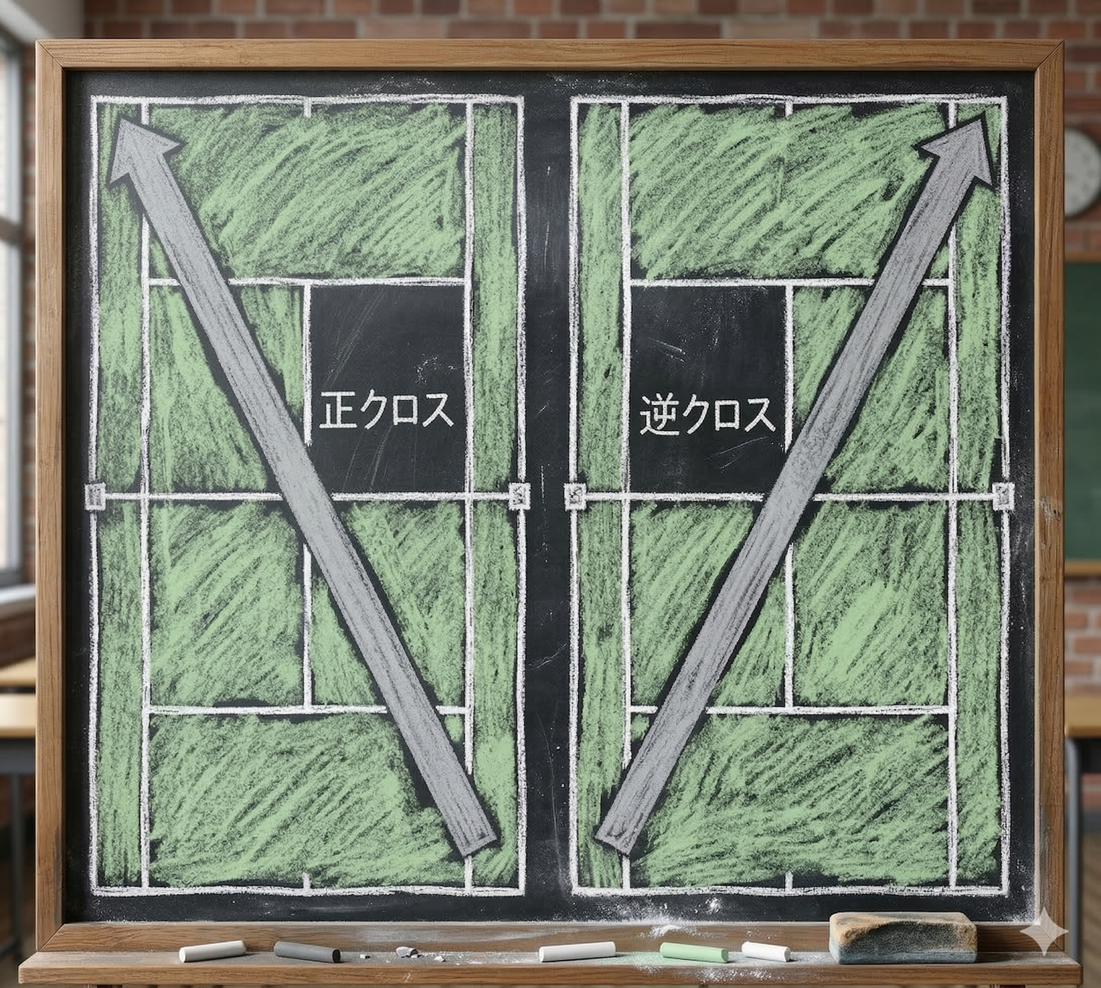 ソフトテニスのクロス展開図