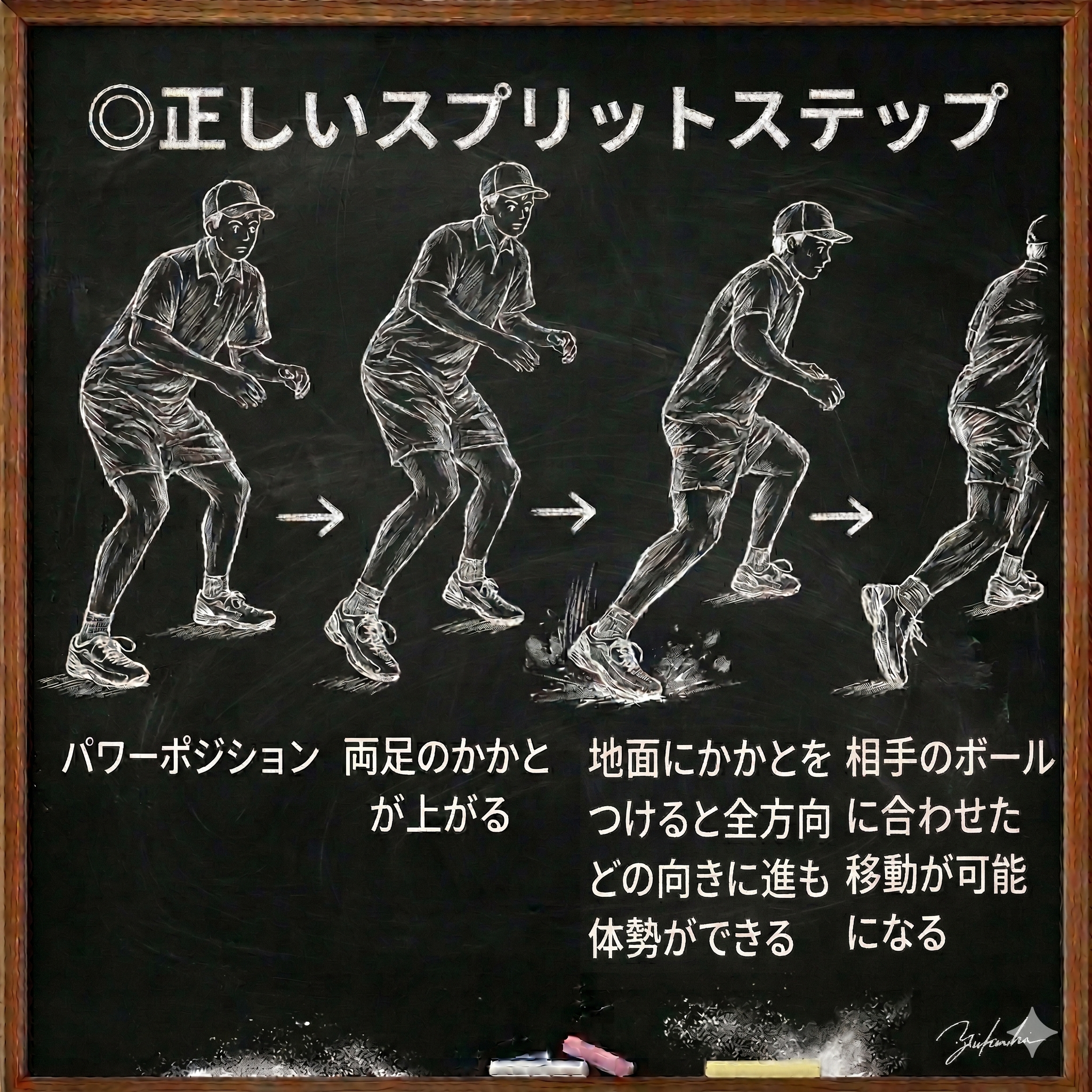 スプリットステップのパワーポジション