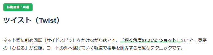 ソフトテニスツイストについての解説画像