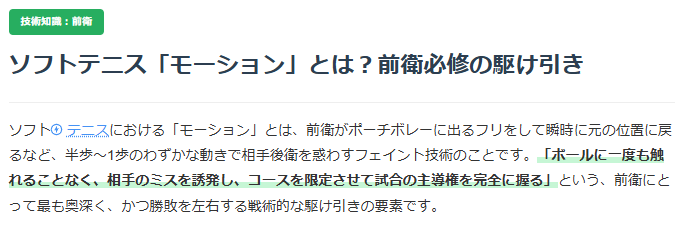 モーションについての解説画像