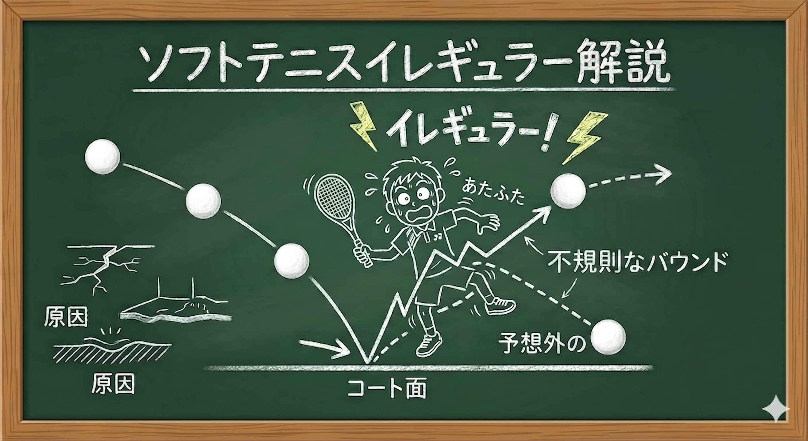 コートのイレギュラーバウンドのイメージ