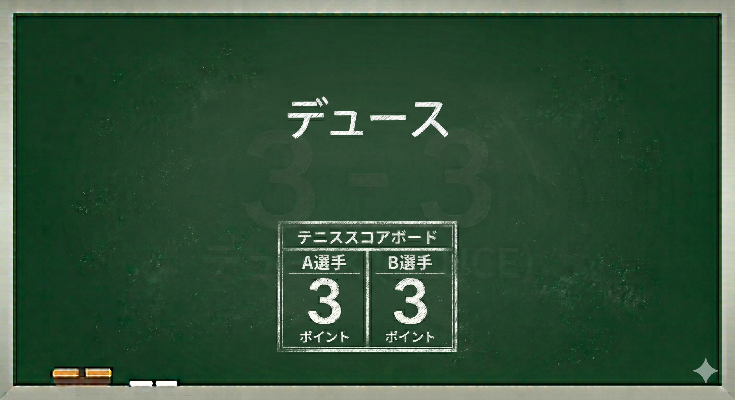 ソフトテニスのデュース解説イメージ