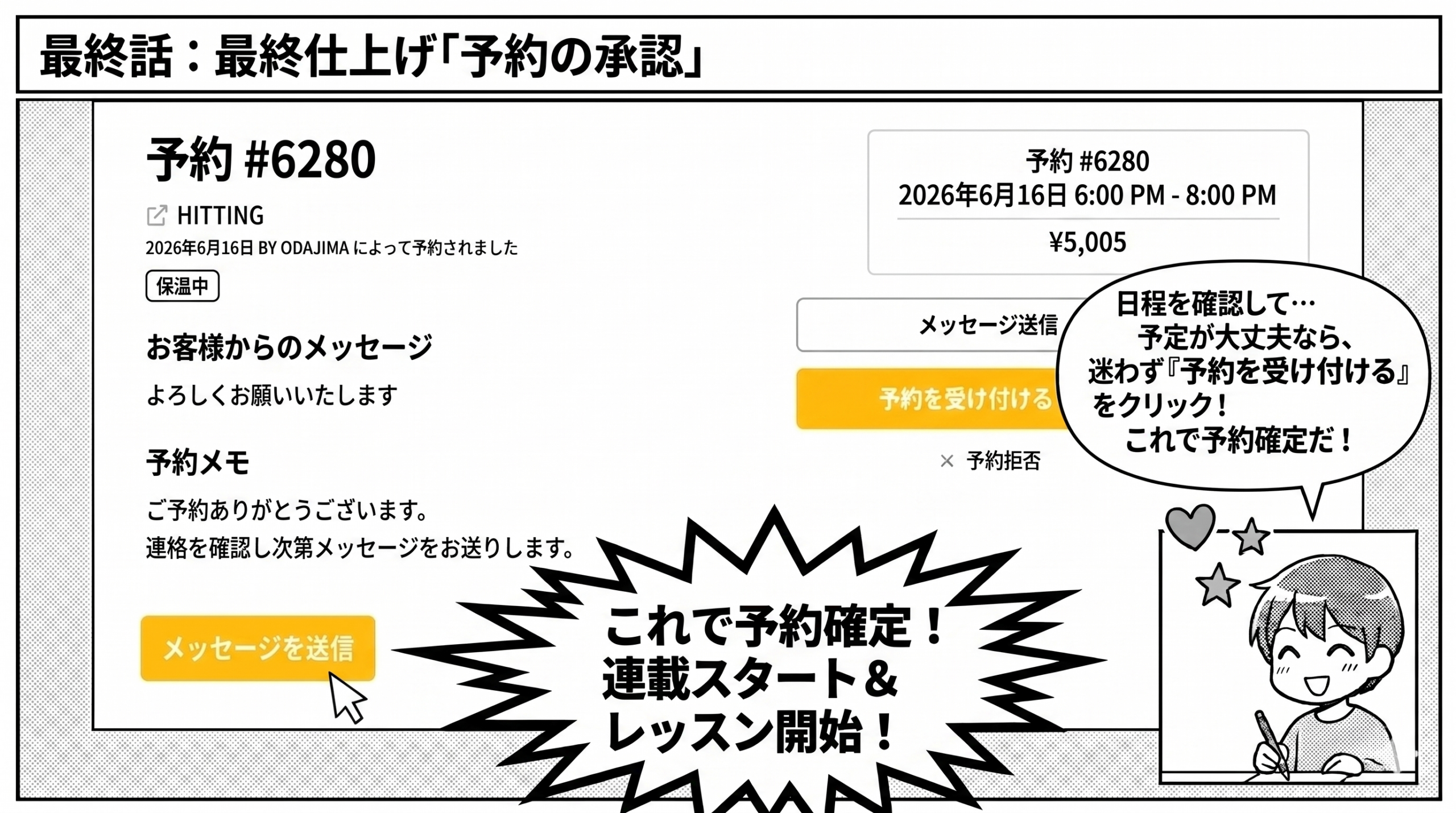 予約の受付確認