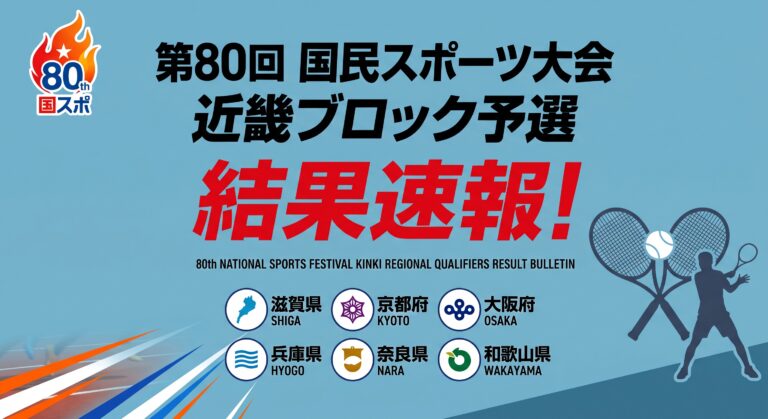第80回国民スポーツ大会 近畿ブロック予選 結果速報